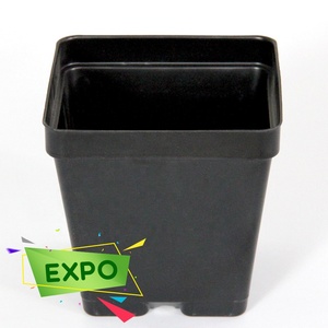 black plastic planter pot square small pots for plants succulent