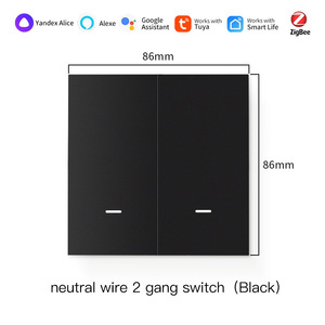 สวิตช์อัจฉริยะ Smart Life 1 สวิตช์แบบสัมผัสติดผนัง สีดำ 86 มม. ใช้สายกลาง Wi-Fi ควบคุมอัจฉริยะ IP24 20A 120V สไตล์มินิมอล - Product Image 2