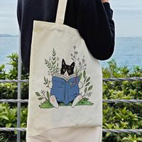 Dlzdn Sac fourre-tout esthétique pour chat, motif chat tuxedo mignon, sac de courses réutilisable, sac de plage, cadeaux d'anniversaire pour femmes et professeurs