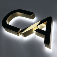 Lettres de signalisation rétroéclairées en acier inoxydable, enseignes publicitaires 3D en métal à éclairage arrière, logo mural d'entreprise, signalétique, personnalisation de projets en gros