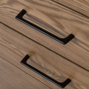 محطة تصفيف لارسن بجوز خفيف مع أجهزة سوداء ذات جانب واحد مرآة محطة تصفيف خشبية - Product Image 5