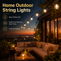Guirlandes lumineuses LED d'extérieur étanches IP65 à lumière continue pour camping, auvent, jardin, avant-toit, fête, terrasse
