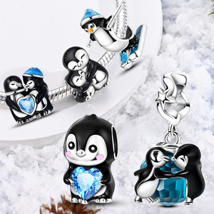 MULA 925スターリングシルバーペンギンシリーズペンダントジルコン女性用新インクルーシブベースチャームオリジナル925ブレスレットDIYジュエリー - Product Image 1