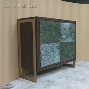 Table <span class=keywords><strong>console</strong></span> moderne en acier inoxydable et bois, style unique de Foshan, pour appartement et maison - Product Image 3