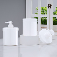 Bouteilles en plastique blanches vides de 350 g avec pompe, bouteilles de shampoing et d'après-shampoing en PP, contenants d'emballage pour lotion de bain et cosmétiques
