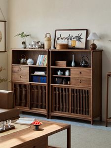 Étagère à livres en bois de noyer noir faite à la main, gain de place, en métal, pour appartement, salon, bureau ou hôtel - Product Image 3