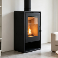 Cheminée en bois autoportante moderne avec une capacité de chauffage de 8 kW pour salon et chambre à coucher, utilisation en intérieur
