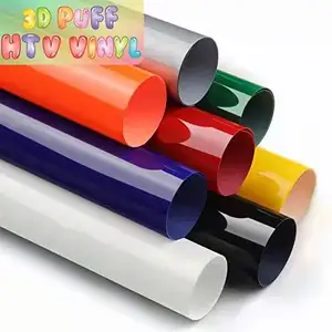 Factory direct 3D puff heat transfer vinyl roll foaming HTV press film Puffy vinyl iron on for DIY t-shirt clothes pillow bags