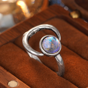 Anello coreano con pietra lunare, elegante e semplice, gioiello da donna - Product Image 6