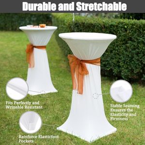 Wholesale Customized Colors Fitted Cocktail <b>Table</b> <b>Cover</b> Spandex Stretch OEKO-TEX Certified Waterproof Oilproof for Wedding - Product Image 2
