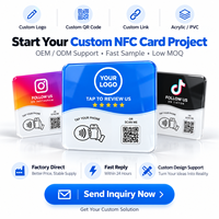 Carte NFC personnalisée pour avis Google, sans alimentation, autocollant de table en acrylique NFC213 multilingue, stimule les avis pour restaurants et hôtels
