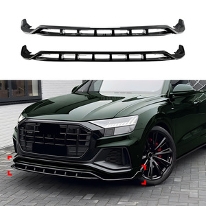 Audi Q8 SQ8 Front <b>Lip</b> <b>Splitter</b> Piano Black Carbon Fiber Texture ABS 2019-2023 Body Kit Modification - Product Image 1