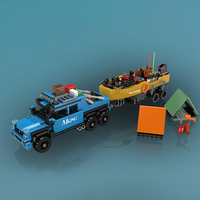 Mould King 24080 872PCS Mini World Serie Fishing Boat Trailer Building Block Model Technical Educational Toy Festival Gift