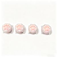 Capuchons de touches PBT colorés compatibles PC, capuchons de touches transparents en ABS, porte-clés anti-stress en silicone en forme de patte de chat