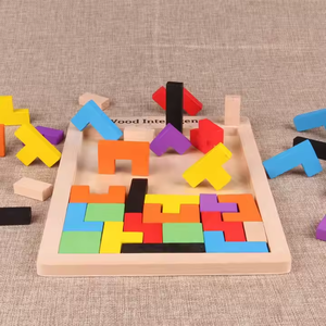 Montessori Wooden <strong>Tangram</strong> Jigsaw <strong>Puzzle</strong> New Intelligence Brain Teaser Math Game Building Block Educational Toys For Toddlers - Product Image 4