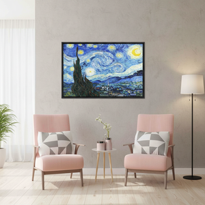 Van Gogh Starry Night Printed Canvas Wall Art: Modern Elegance,<b>BLACK</b> <b>FRAMED</b> CANVAS - Product Image 3
