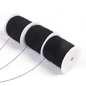 Good Tenacity High Quality Cheap <b>Custom</b> Elastic Polyester+Nylon Yarn Denim Sewing Supplies 0.3mm White/Black Elastic Webbing for - Product Image 3