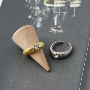 Nabestノンターニッシュ925スターリングシルバーチャンキーリング18k金メッキハート形キュービックジルコニアリング結婚約束のジュエリー - Product Image 4