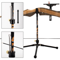 Support de tir à l'arc en carbone pur pliable avec support en silicone réglable en forme de U pour arc recurve et longbow