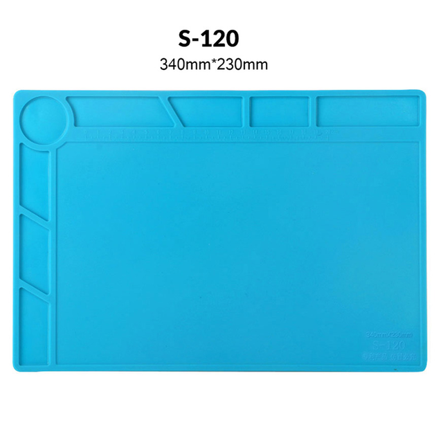 340mm*230mm S-120 Insulation Silicone Soldering Mat Repair Mat, Heat Resistant Silicone Work Mats