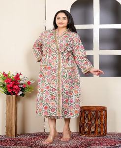 Robe maxi pour femmes en coton doux avec style kimono, vêtement de nuit léger d'été et robe de détente pour un usage quotidien - Product Image 2