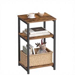 Mesa de Centro Moderna para Sala de Estar con Tapa de Madera, Tela de Lino y Estructura Metálica, Ideal para Apartamentos, Envío Directo - Product Image 2