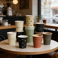 Gobelets en papier à paroi simple pour usage en restaurant, fabrication soignée, design personnalisé, sélection de plusieurs tailles, gobelets jetables personnalisés pour boissons