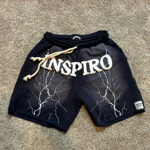 Pantalones Cortos Deportivos de Algodón 100% para Hombre, Estilo Vintage, con Estampado 3D, 500 GSM, Felpa Francesa Pesada, Corte Urbano, Lavado Ácido, Elásticos - Product Image 4