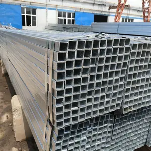 Tuyau d'acier carré galvanisé par soudure rectangulaire laminée à chaud de tube d'acier au carbone de section creuse