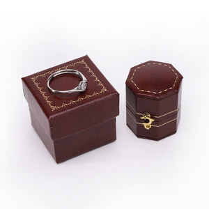 Ring Box Luxury Wedding Custom Jewelry Storage Box Rigid Flip Top Box Suede Ring Insert Spot UV Custom Logo Wholesale - Product Image 1
