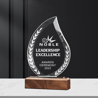 Trophées personnalisés en cristal de noyer et prix commémoratifs en bois pour la reconnaissance des employés Prix annuels Honneurs d'excellence