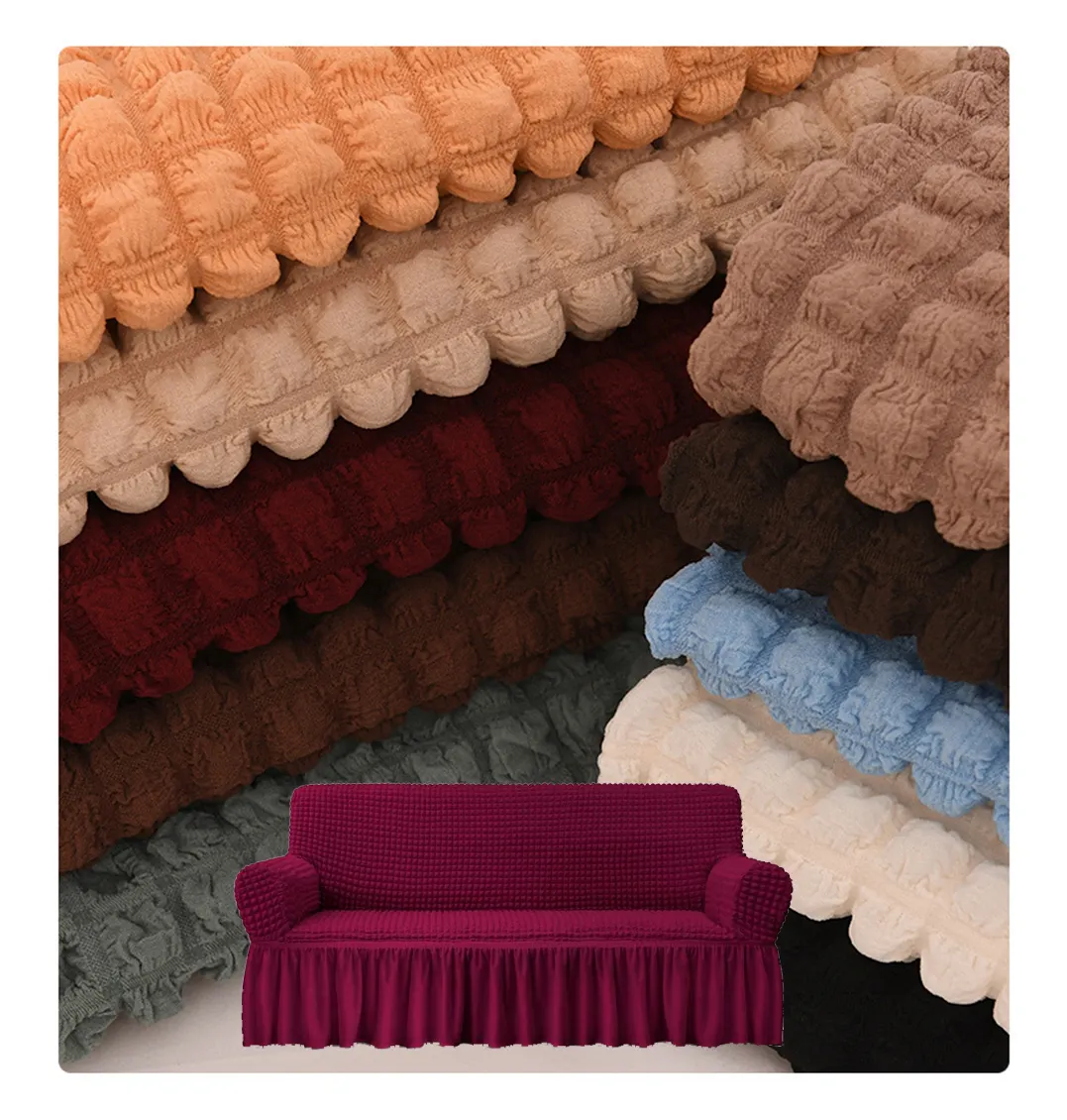 Profissional sofá capa tecido fabricante anti-derrapante mancha resistente elástico bolha tecido