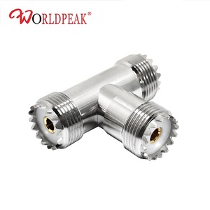 Adaptateur coaxial RF UHF femelle vers double UHF SO239 femelle, connecteur répartiteur en T à 3 voies pour la distribution du signal d'antenne radio <span class=keywords><strong>CB</strong></span> - Product Image 1