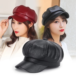 Bérets en cuir de luxe de mode en gros pour femmes, style français - Product Image 6