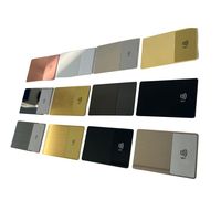 Gravure ou impression laser couleur sur carte de visite NFC vierge en métal, carte de visite numérique en acier pour les réseaux sociaux (Tap & Go)