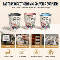 Tasses en céramique souvenirs touristiques de New York, États-Unis – Design moderne, petites tasses à vin en céramique, verres à shot en grès – Personnalisation OEM/ODM, vente en gros