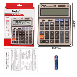 Calculatrice financière FOSKA à 14 chiffres avec écran LCD facile à lire, en ABS de haute qualité, pour les commerces, avec design antidérapant - Product Image 6