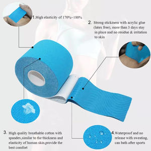 BLUENJOY Totalmente Certificado de alta calidad de algodón impermeable hipoalergénico precortado Kinesiología Kynesio <span class=keywords><strong>Kine</strong></span> SiO Sports Muscle Tape - Product Image 5