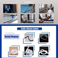 Scellant en silicone neutre monocomposant ZhongGuiYuan GP, blanc transparent, pâte à séchage rapide, forte adhérence, adhésif pour moules