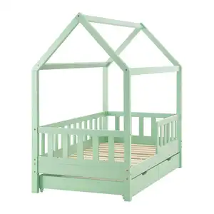 Cama infantil de madeira para meninos e meninas, mobília para quarto e casa, cama de bebê moderna e contemporânea