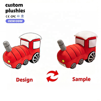 Vente en gros de jouets en peluche personnalisés sur le thème des véhicules (voiture, avion, ambulance, excavatrice, camion de pompiers, train), poupées en peluche, cadeaux en peluche douce, OEM ODM