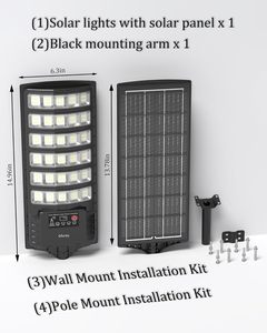 Lampadaires LED solaires extérieurs de 600W <span class=keywords><strong>avec</strong></span> <span class=keywords><strong>télécommande</strong></span> étanche 6000K ABS pour lampe de route de maison de cour de jardin IP66 - Product Image 6