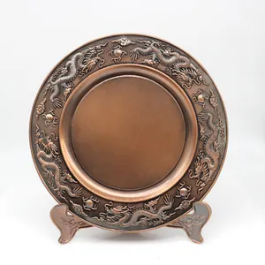 cheap metal plate engraved carving zinc alloy antique bronze custom blank 3d round metal souvenir