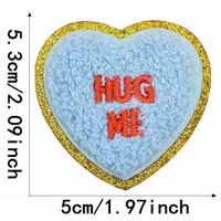 Patchs en chenille brodés en 3D en forme de cœur d'amour faits à la main, à repasser sur les chapeaux et les sacs