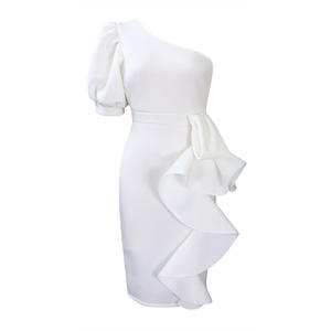 2023 शाम के कपड़े महिला महिला सुरुचिपूर्ण पफी आस्तीन सेक्सी काले बैंगनी रंग के कपड़े - Product Image 5