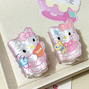 Moderna Molletta per Capelli in Acrilico a Forma di Gatto Cartoon e Artiglio di Squalo per Bambini con Capelli Spessi, <span class=keywords><strong>Accessori</strong></span> per Capelli <span class=keywords><strong>Hello</strong></span> <span class=keywords><strong>Kitty</strong></span> per San Valentino - Product Image 1