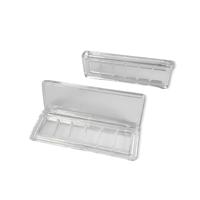 Palette de fards à paupières transparente 6 couleurs vide en plastique AS, boîte d'emballage rectangulaire pliable pour fards à paupières, blush et maquillage cosmétique