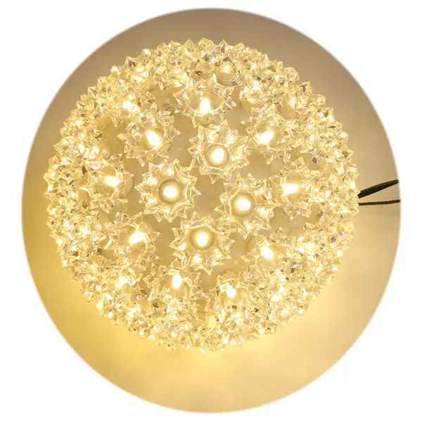 Esfera LED de Natal de 6" branco quente à prova d'água para decoração de Natal