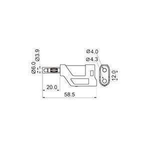 SET OF 4 PROTECTED BANANA <b>PLUGS</b> MALE <b>RED</b>, STACKABLE - Product Image 2