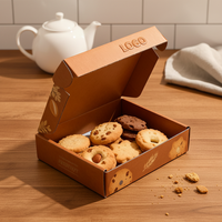 Boîte d'emballage pour biscuits carrés en tableau blanc biodégradable personnalisée pour la boulangerie à emporter, macarons, mini biscuits, desserts, avec séparateurs